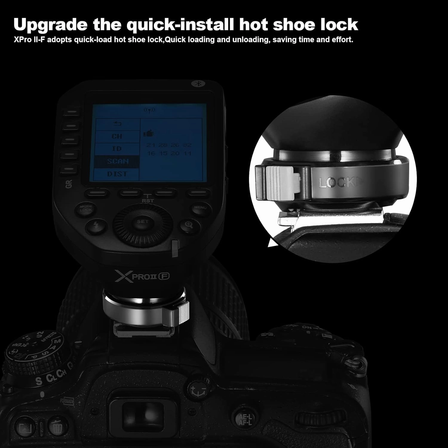 Godox XproII-F TTL Wireless Flash Trigger Transmitter Compatible for Fujifilm Cameras,2.4G X System 1/8000s HSS Trigger for Fuji, (XproII-F)