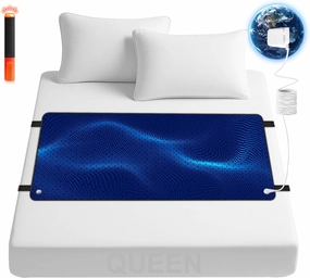 Grounding Mat for Bed: Earthing Mat Grounding Pad for Sleeping, Relieve Stress, Pain, Anti-Slip Ground Mattress Pad with 15 Feet Cord (Queen Size: 59.06"x26.77")