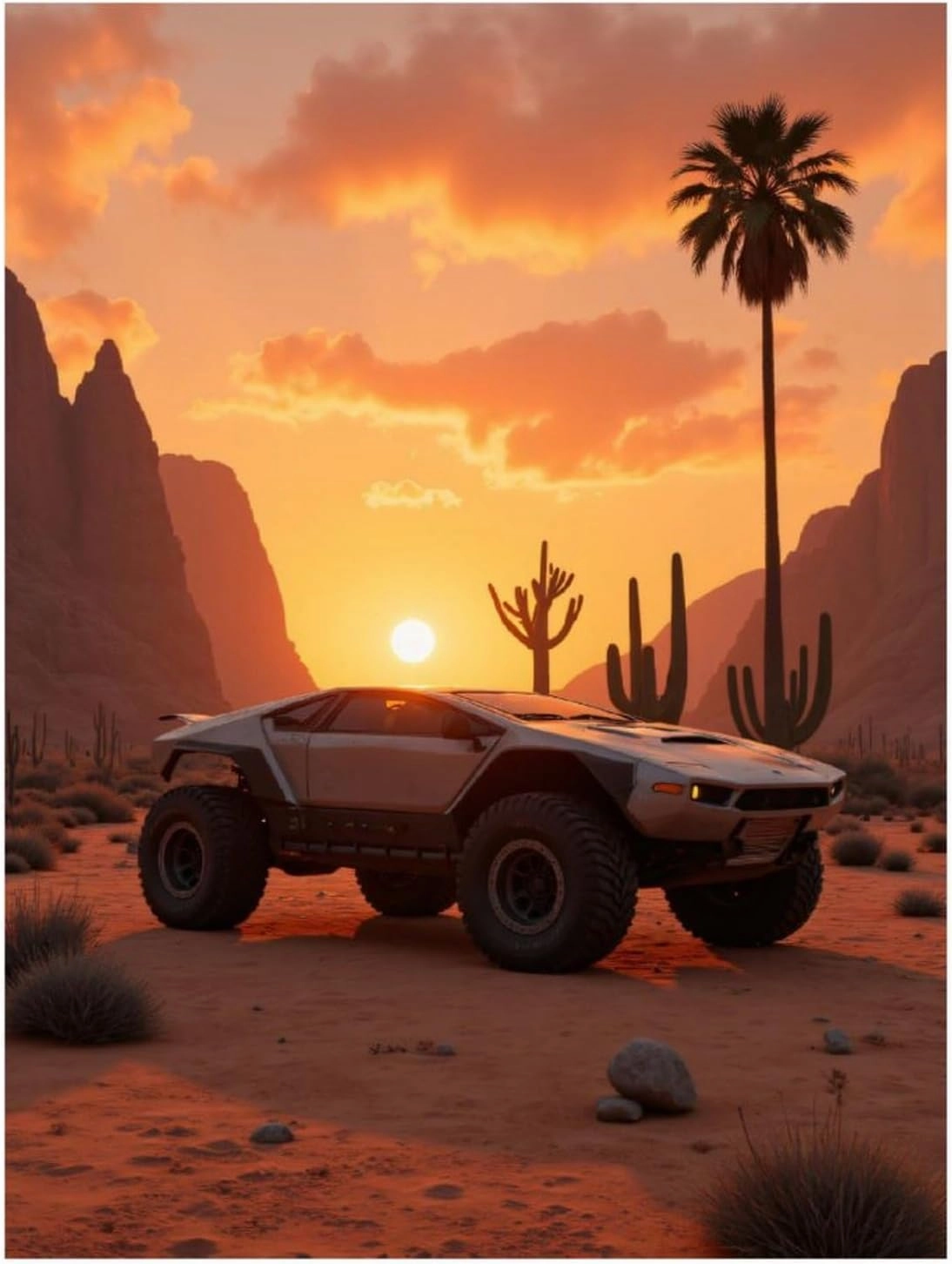 GVYGVY Diamond Painting (Frameless) Offroad Desert Sunset Adventure Full Drill Diamond Art Kits Corlorful Diamond Painting Kits for Adults for Home Wall Decor