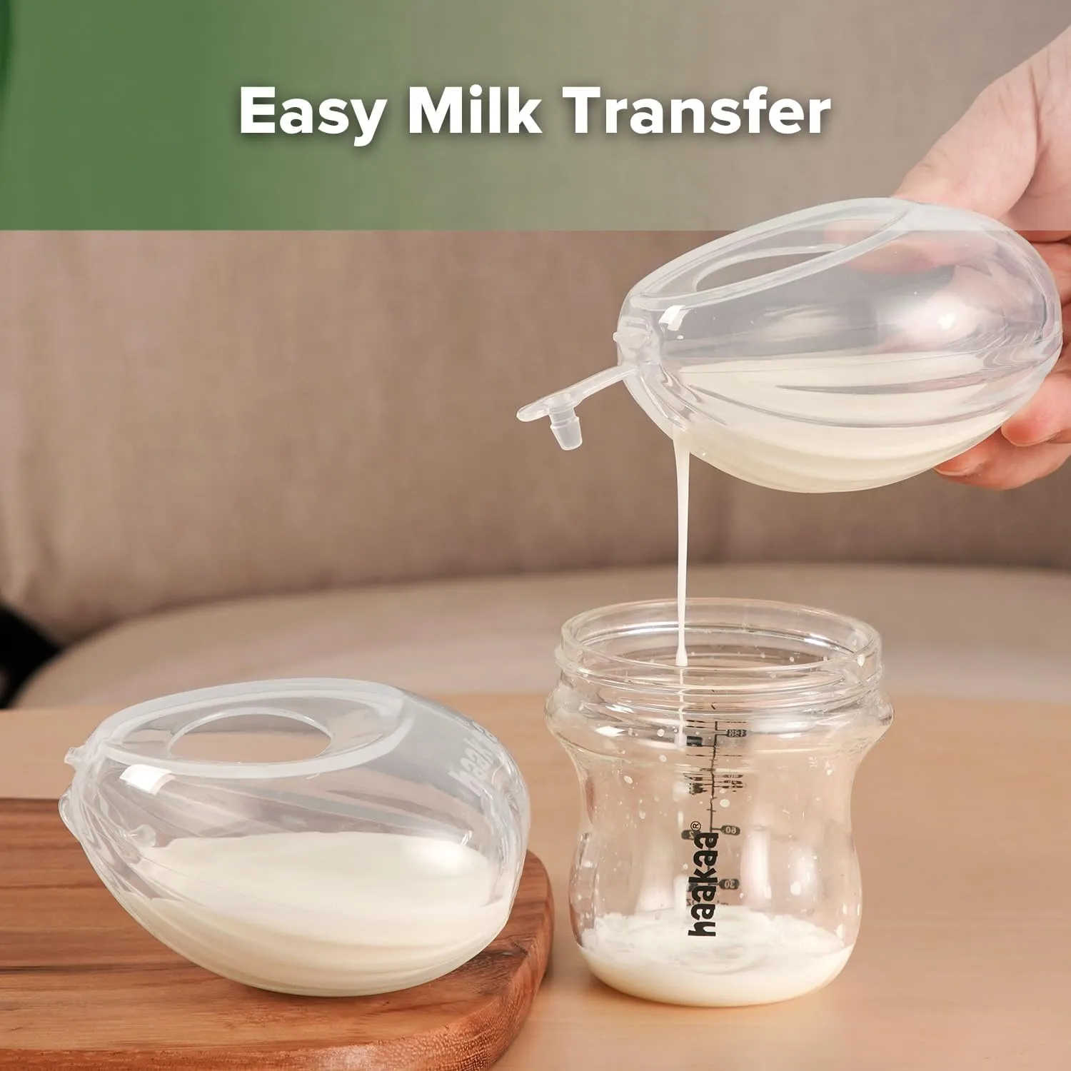 haakaa Wearable Manual Breast Pump with Plug | Hands-Free, Kick-Proof, Portable | More Fit & Soft| Unique Shell Design, Silicone Breastfeeding Milk Catchers，4oz/120ml，1 Count