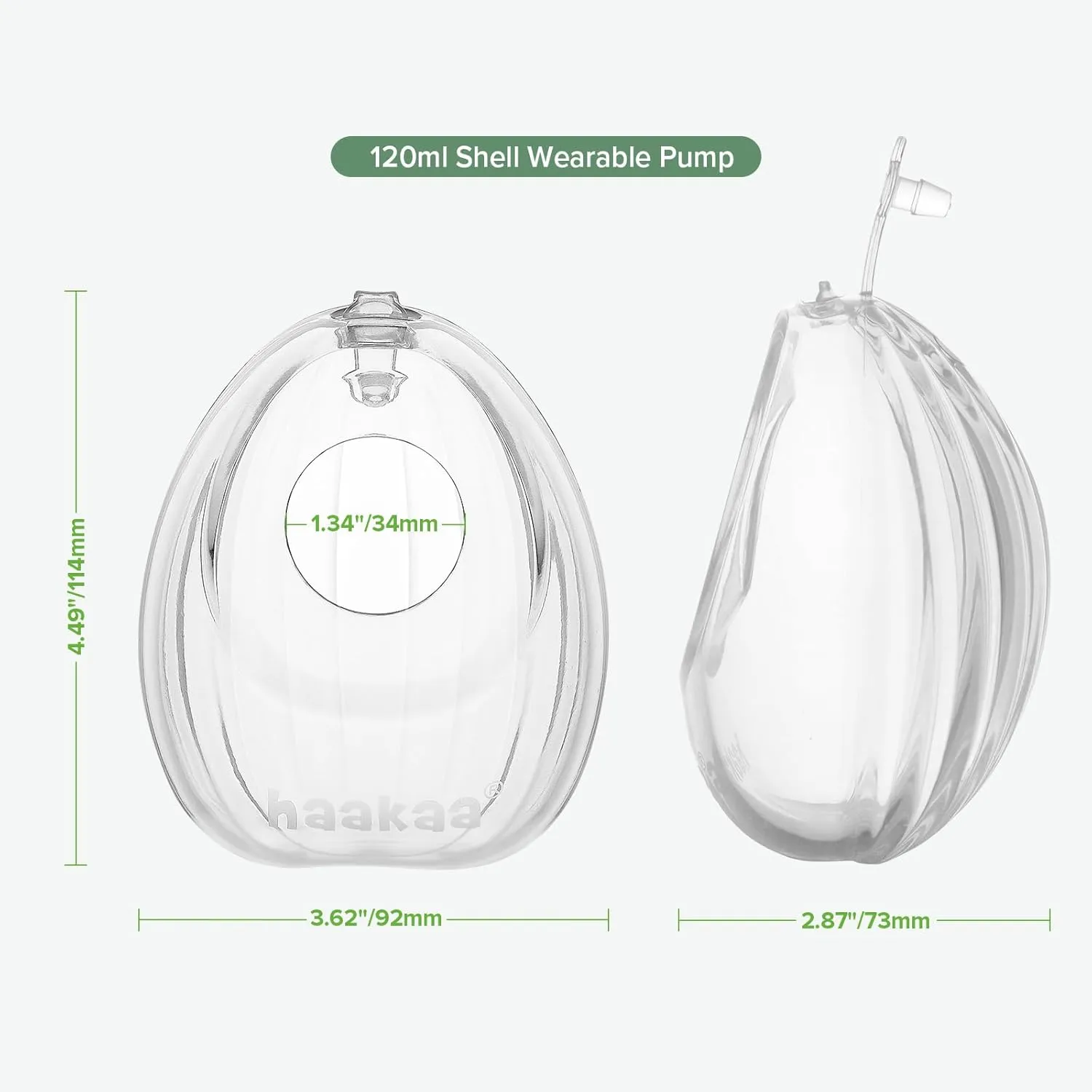 haakaa Wearable Manual Breast Pump with Plug | Hands-Free, Kick-Proof, Portable | More Fit & Soft| Unique Shell Design, Silicone Breastfeeding Milk Catchers，4oz/120ml，1 Count