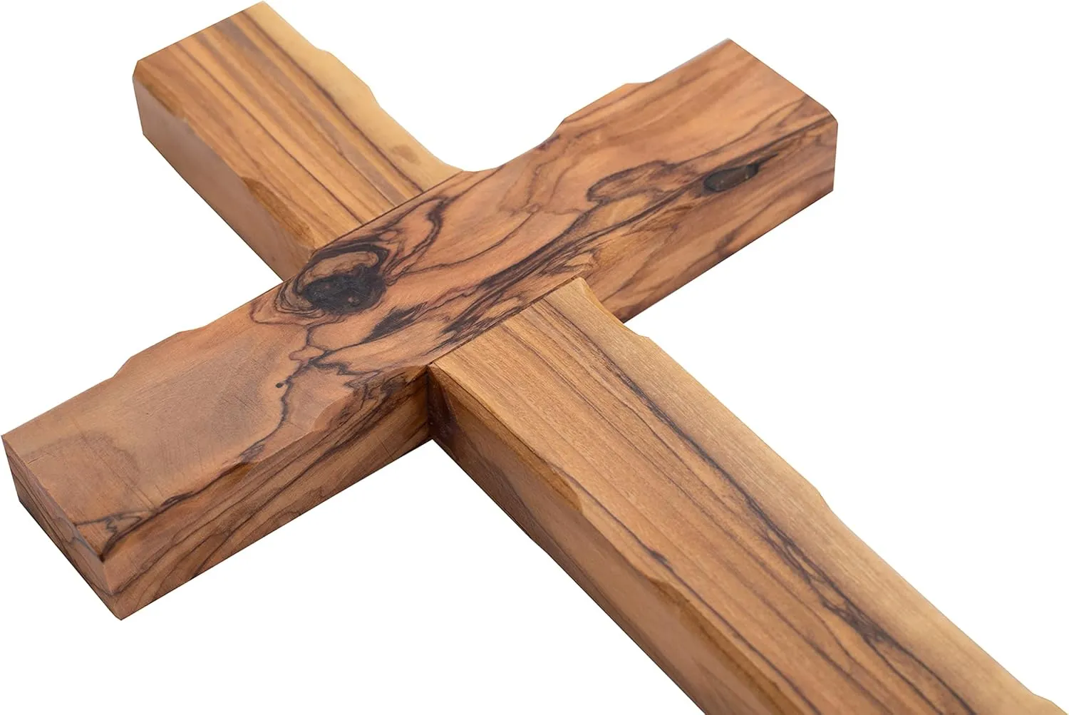 Hand Made Olive Wood Cross (Plain 10 Inch) - Wall Hanging Art Décor Straight Simple Wooden Cross, Flat Solid Cross From Jerusalem Where Jesus Crucified and Rose on the 3rd Day-By Olive Wood Gifts Shop