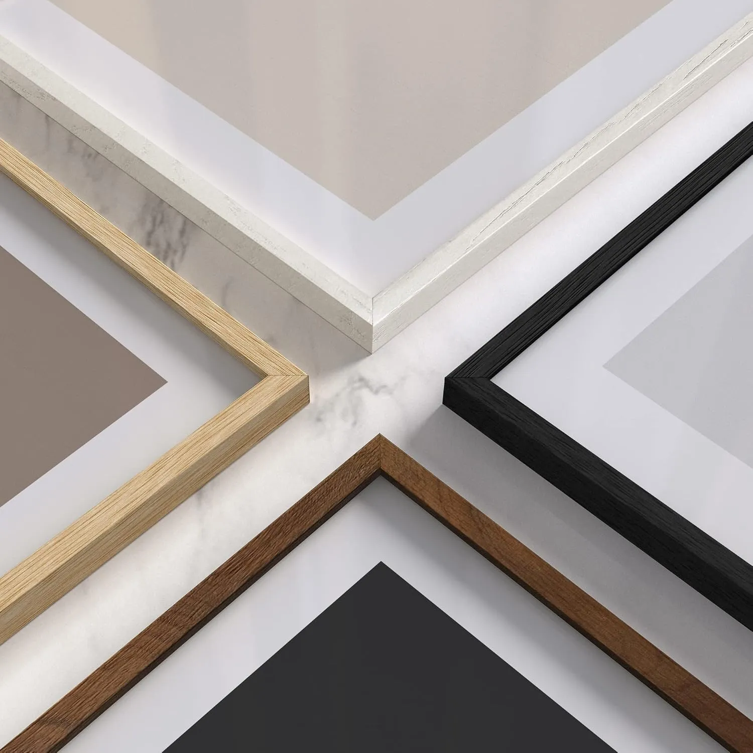 HAUS AND HUES Picture Frame, Beige Oak Wood, 11x14 inches, 3 Pack
