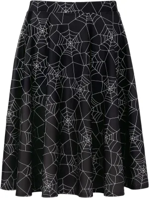 HDE Skirts for Women - Midi Skirt Skater Skirt Knee Length High Waist Fun Prints