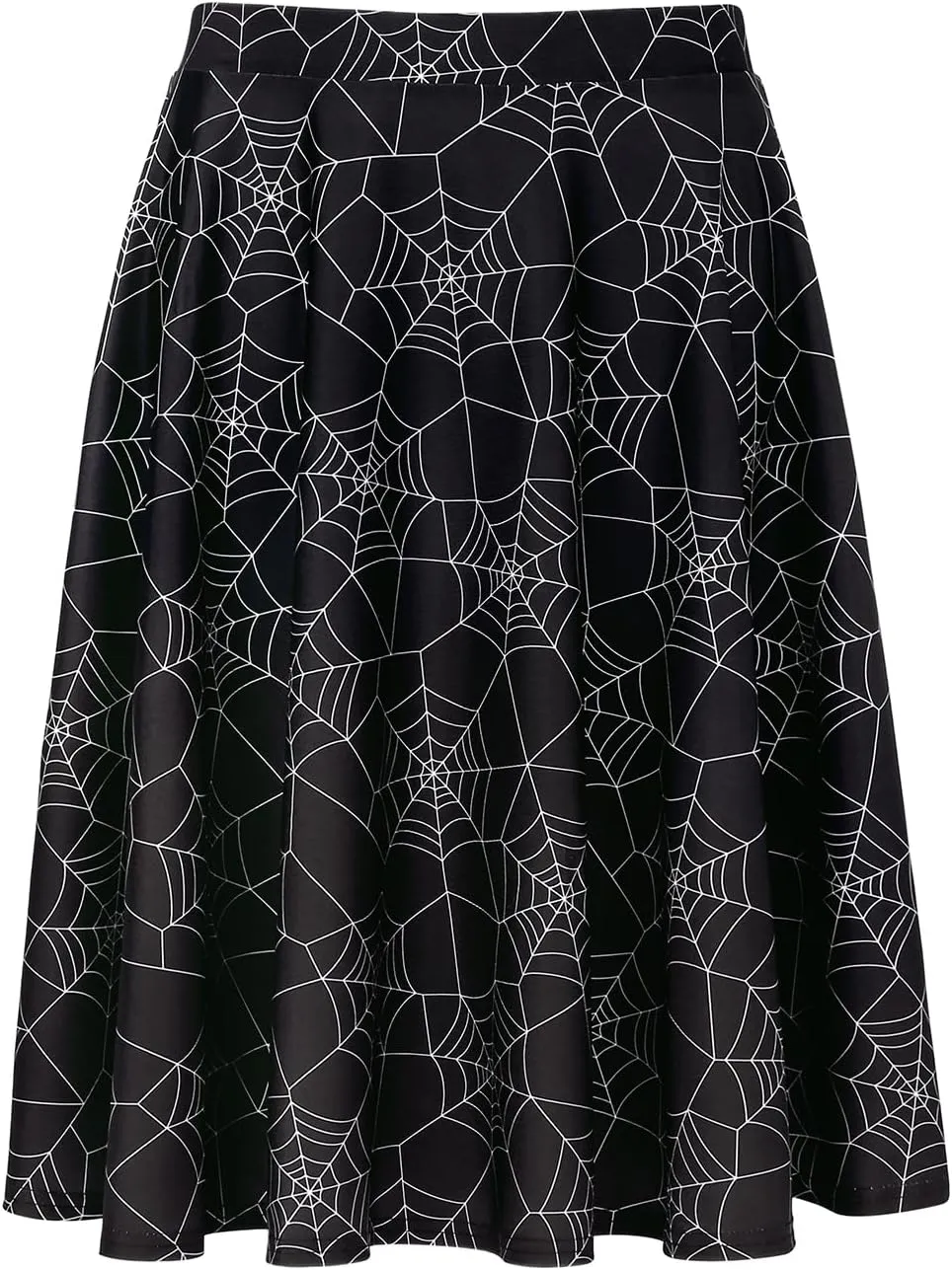 HDE Skirts for Women - Midi Skirt Skater Skirt Knee Length High Waist Fun Prints