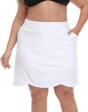 HDE Womens Plus Size Skort Skirt with Bike Shorts Active Golf Swim Skirt Pockets