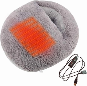 Heated Foot Warmer - USB Foot Heater | Electric Foot Pad, Rechargeable Feet Warmer, 3-Gear Heat Adjustable Foot Heating Pad | Detachable Washable Heat Wrap, Feet Warmer for Bed and Under Desk