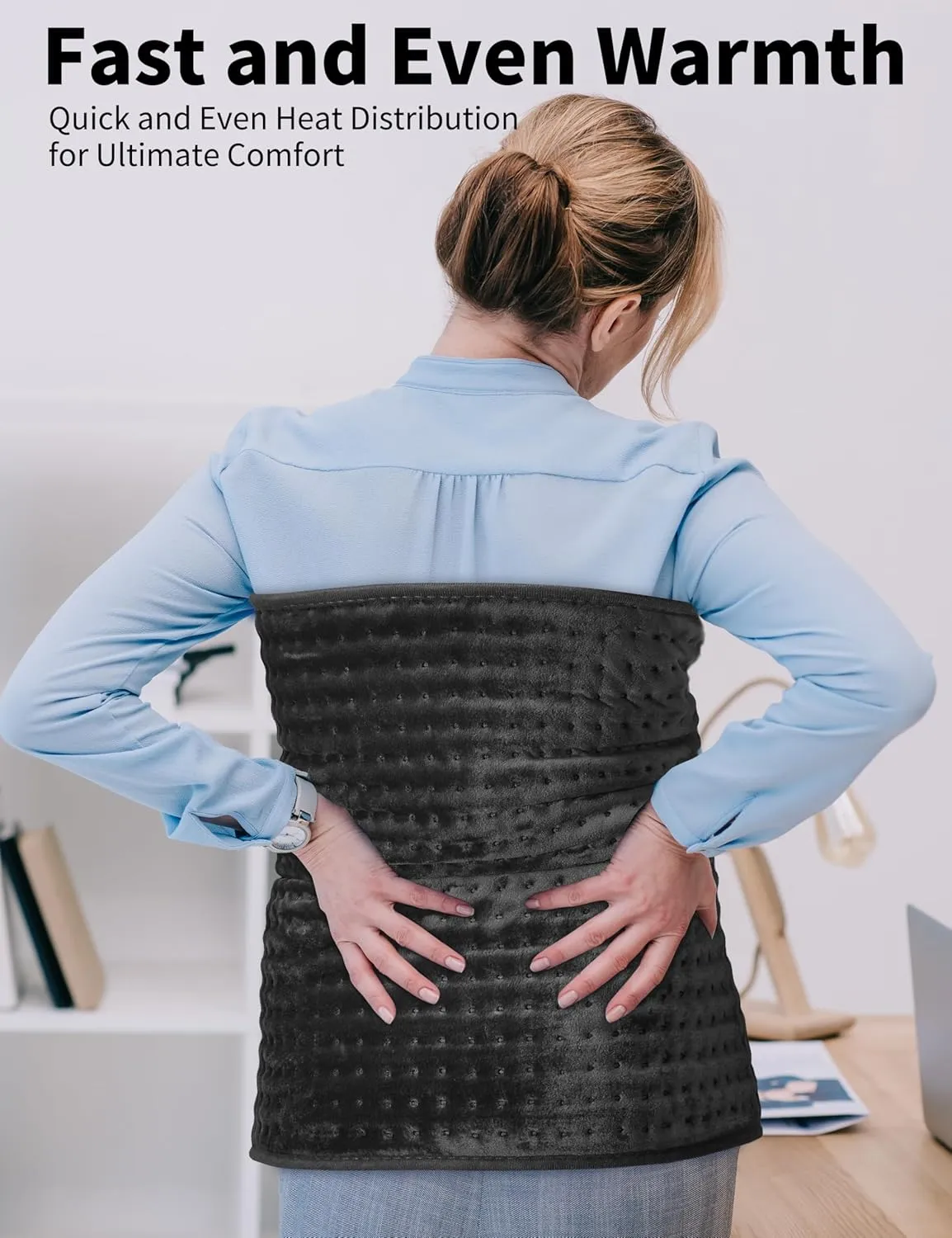 Heating Pad for Back, Large Heating Pads XL 17''x33'' for Pain Cramps Relief, Extra Long XXL Electric Heat Pad for Full Body 6 Temp. Settings, Moist Dry Heat, 2H Auto Shut-Off, Gifts for Women Mom Men