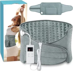 Heating Pad for Back Pain Relief Electric Heating Pad Wrap for Period Cramps Lower Back Neck Shoulders Pain Relief 6-Hour Auto Shut Off 12x24 Heated Pad   20" Belt Adjustable 4 Timer 6 Heat Level