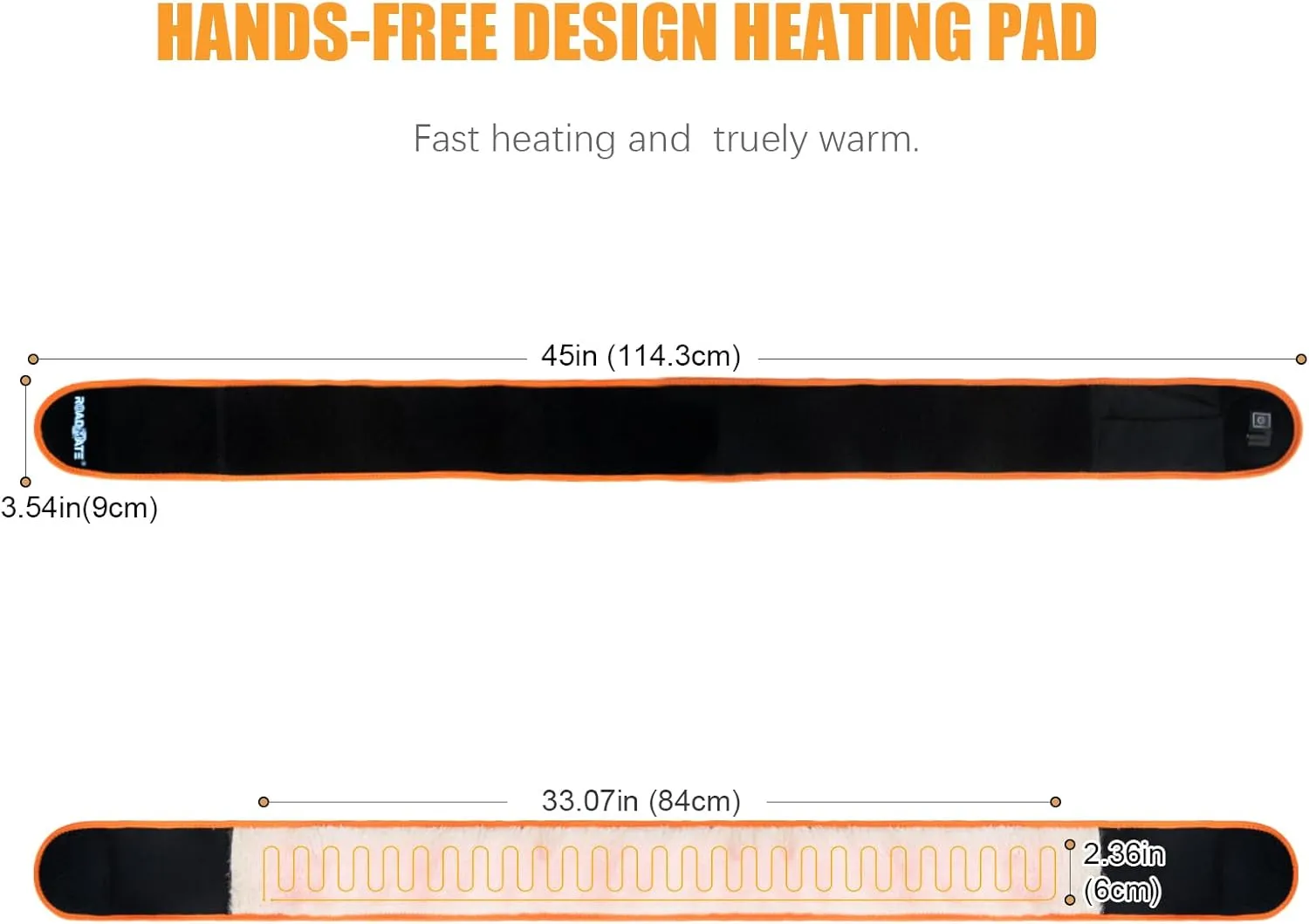 Heating Pad for Pain Relief, Portable Heated Wrap for Wrist, Arm, Ankle, Elbow, and Leg, Dry & Moist Heat Therapy Option with 3 Heat Settings, 45" x 3.54" (Aadapter)