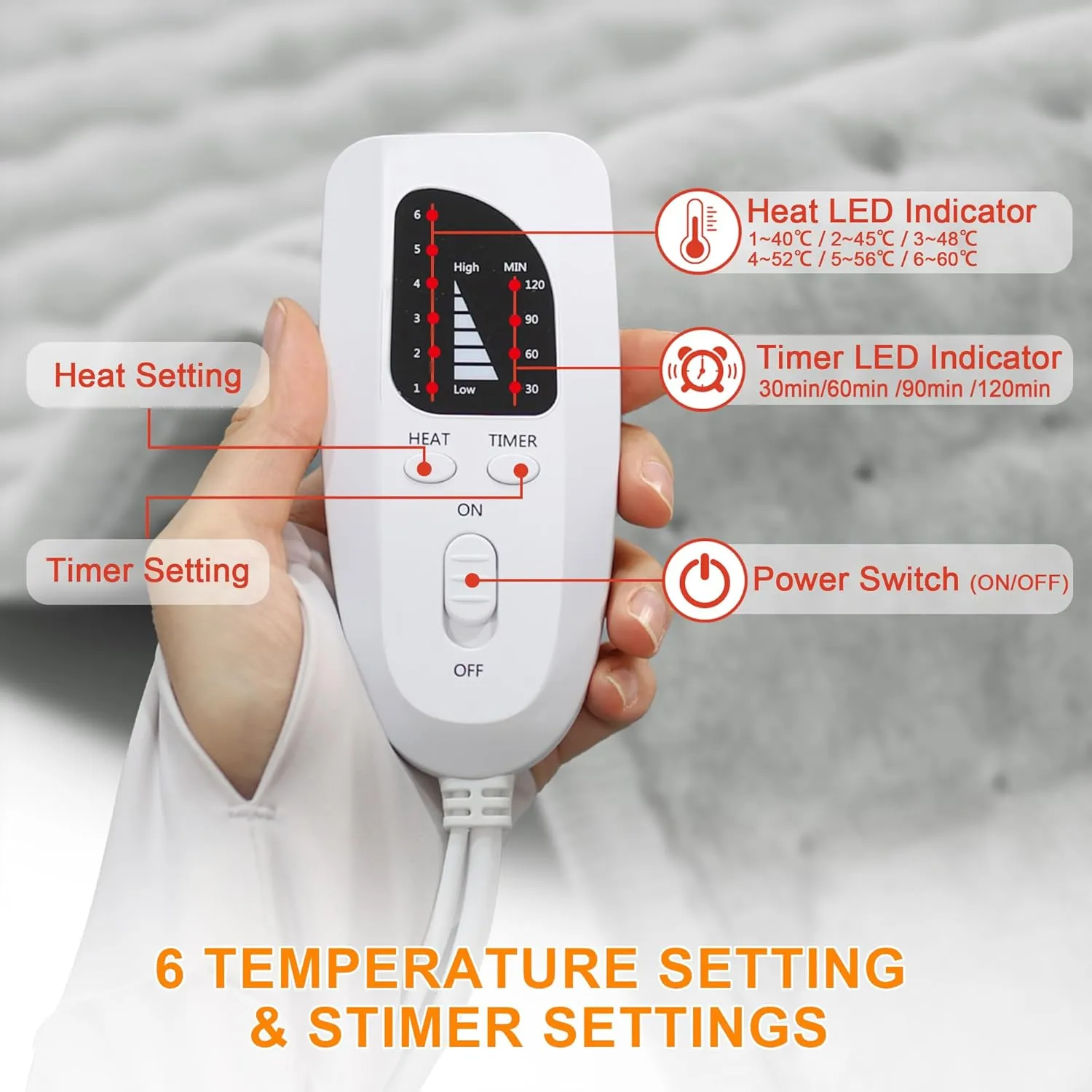 Heating Pad,Electric Heating Pads for Back,Neck,Abdomen,Fathers Day Dad Gifts,Moist Heating Pad for Shoulder,Knee,Arms,Legs,Dry/Moist Heat & Auto Shut Off,Birthday Gifts for Men(Light Gray, 24''×12'')