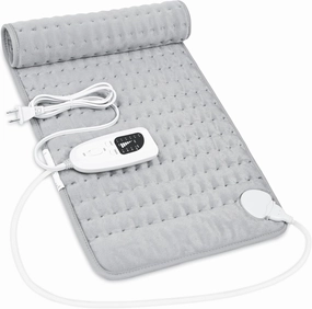 Heating Pad,Electric Heating Pads for Back,Neck,Abdomen,Mothers Day Gift,Moist Heating Pad for Shoulder,Knee,Arms and Legs,Dry/Moist Heat & Auto Shut Off,Birthday Gifts for Men(Light Gray, 24''×12'')