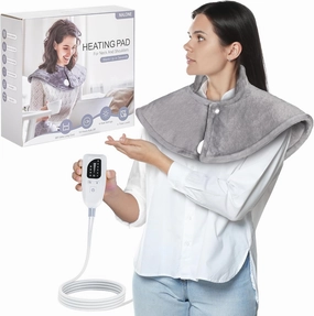 Heating Pad for Neck, [2025 Upgrade] Neck and Shoulders Heating Pads with Deeper Pain Relief, Electric Heating Pad for Back, Christmas Birthday Gifts for Women Men Mom, 22 x 25, Grey