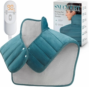 Heating Pad for Neck and Shoulders and Back, Fathers Day Dad Gifts, 24 x 23 XL Large Heat Wrap for Pain Relief, 2.2lb Weighted, 6 Heat Settings, 4 Timers, Birthday Presents for Mom Women, Blue