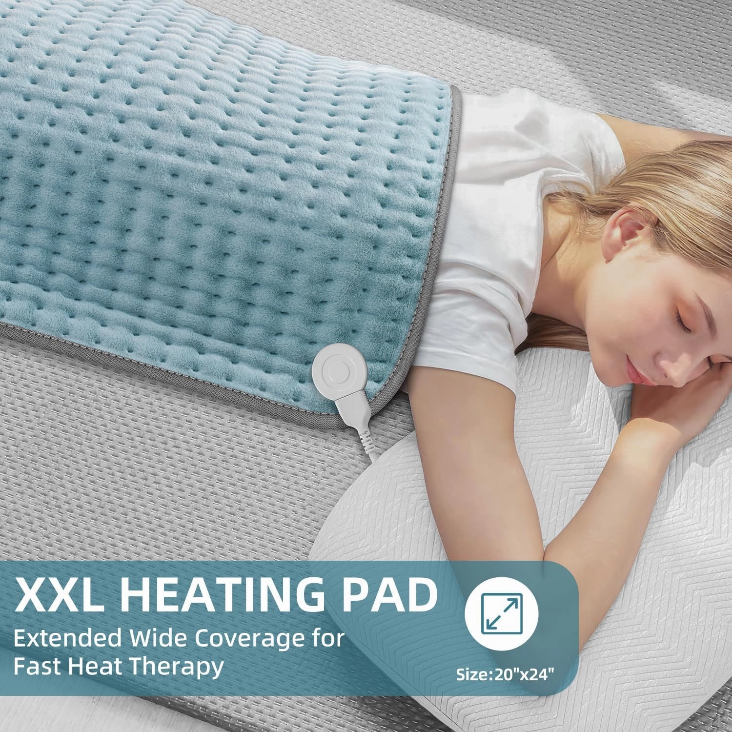 Heating Pad XXL for Back Pain Relief, Heated Pad for Neck/Shoulders/Legs/Knees/Feet/Cramps, Heat Pads for Women, Birthday Mothers Day Gifts for Mom Wife Grandma Her, 6 Heat Settings, Auto-Off, 20"x24"