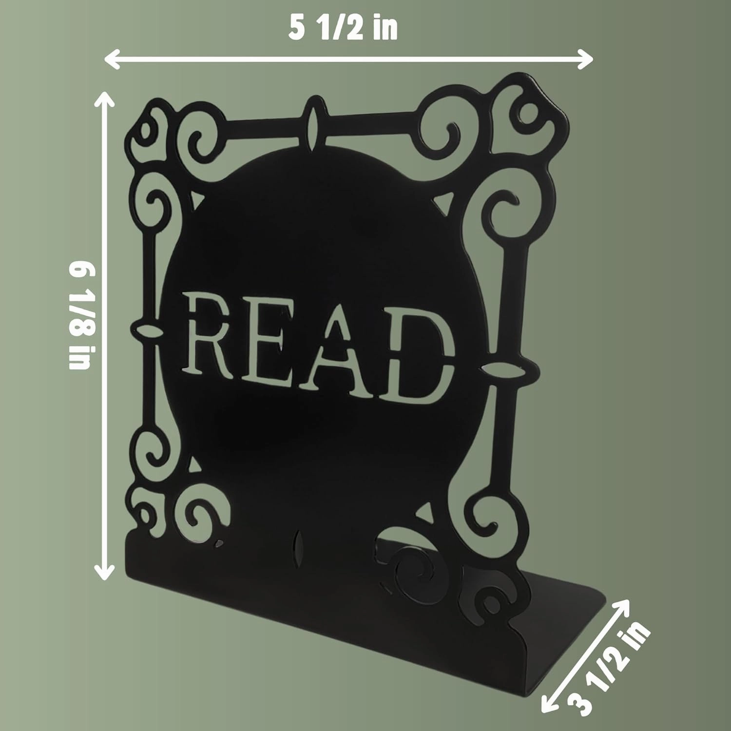 Heavy Duty Bookends - Black - Set of 2 Book Ends for Heavy Books- with Non-Slip Padded Base Protection- Creative Bookends Withstand Scratches and Marks- for Thick Books, Shelves, Binders