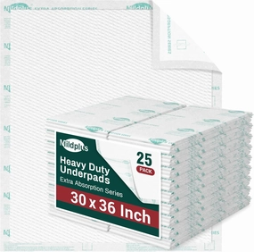 Heavy Duty Underpads 30"X36", 25 Count, Ultra Absorbent Chucks Pads 130 Grams Disposable Bed Pads with Strength Cloth Backing Incontinence Pads for Adults, Kids or Pets