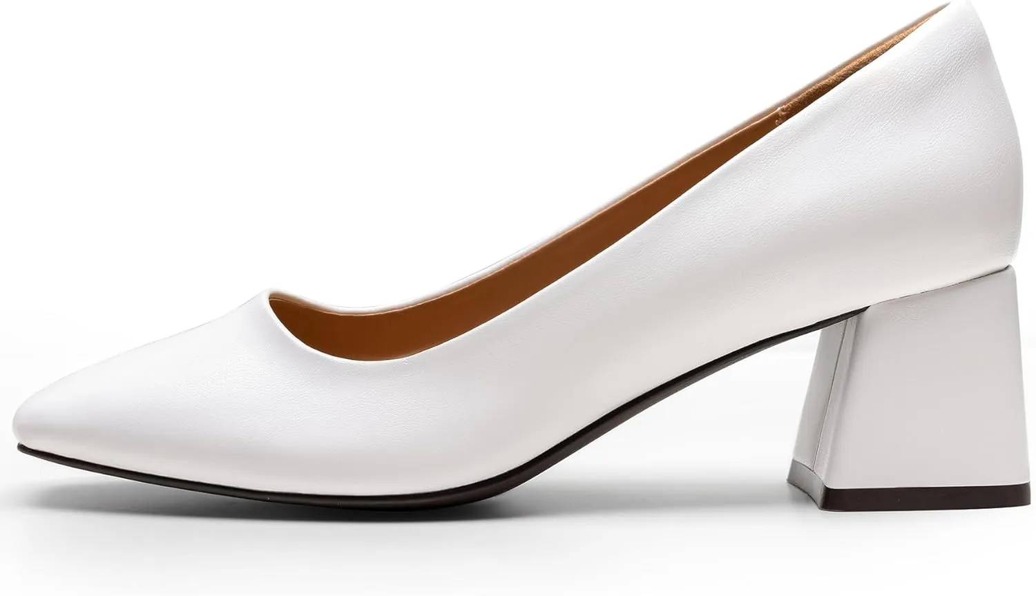 Heel The World Women's Pumps,Low Chunky Block Heels,Square Toe Patent Women Dress Shoes for Party Office