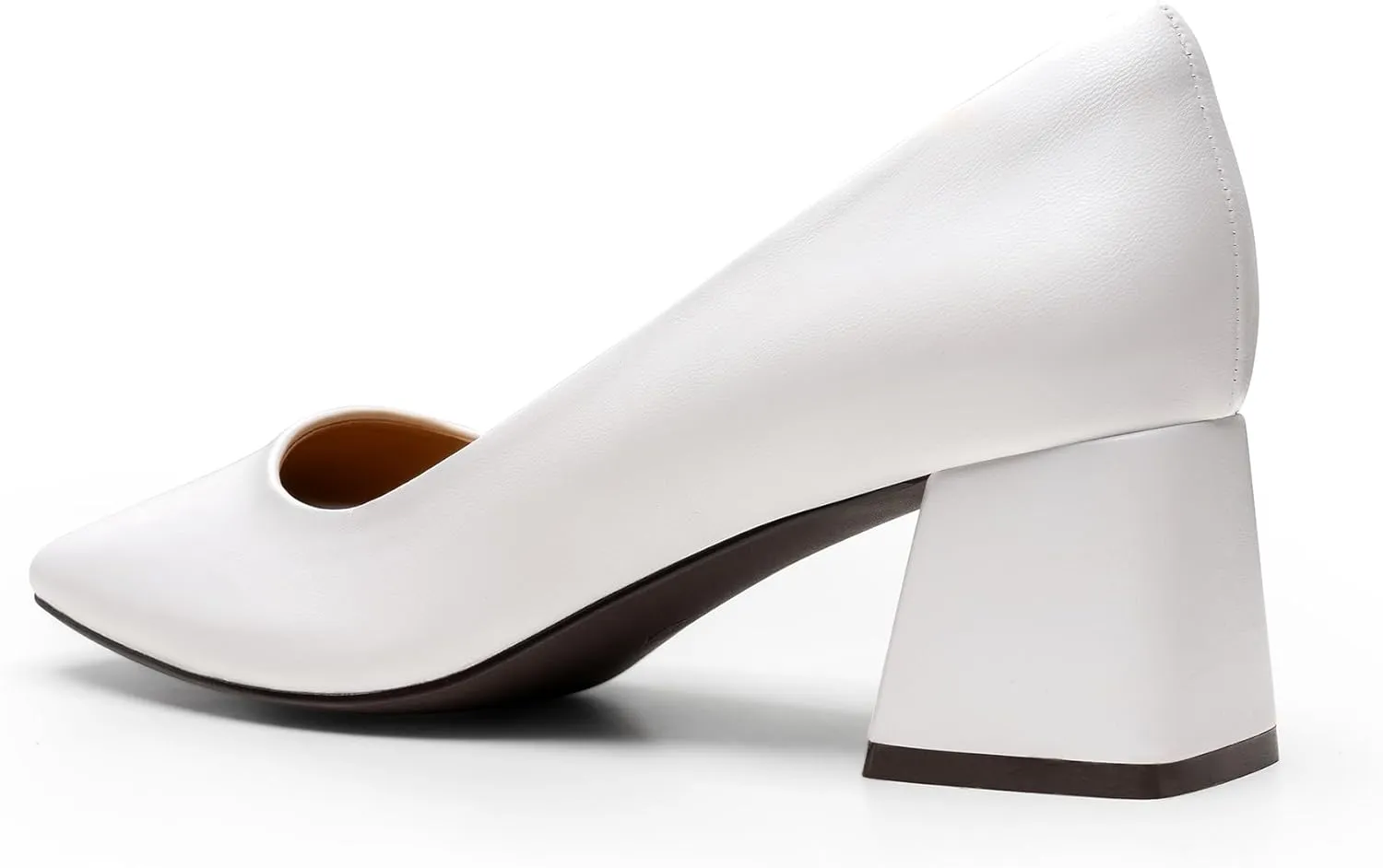 Heel The World Women's Pumps,Low Chunky Block Heels,Square Toe Patent Women Dress Shoes for Party Office