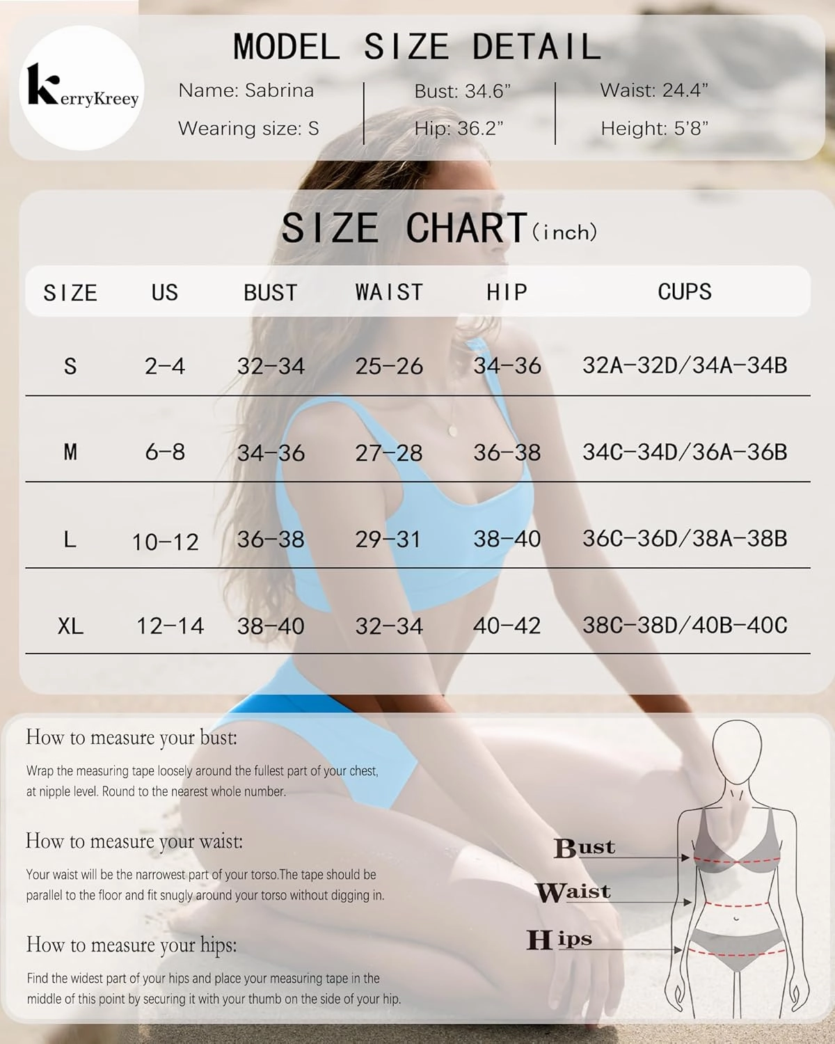 High Waisted Bikini for Women Tummy Control Bottoms Push Up Crop Top Swimsuit 2 Piece High Cut Teens Girls Bathing Suits