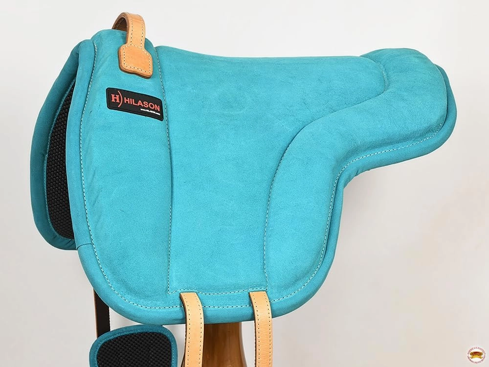 HILASON Horse Bareback Saddle Pad Anti Slip Base Suede Leather Brown