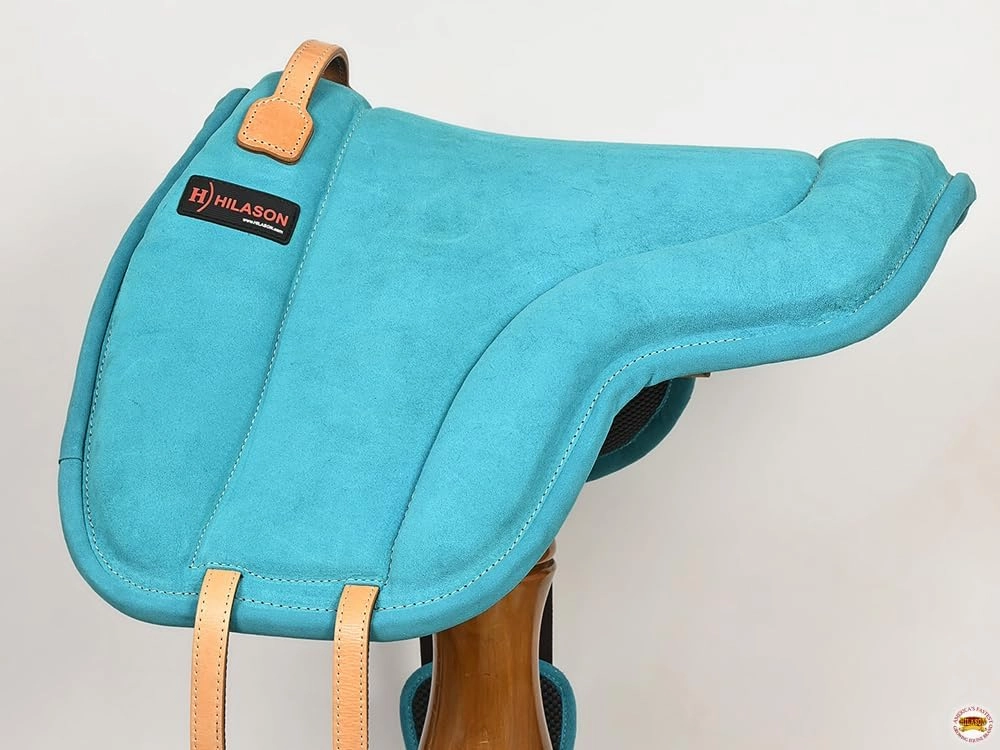 HILASON Horse Bareback Saddle Pad Anti Slip Base Suede Leather Brown