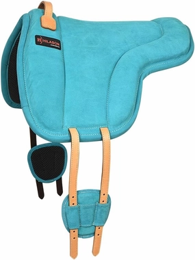 HILASON Horse Bareback Saddle Pad Anti Slip Base Suede Leather Brown