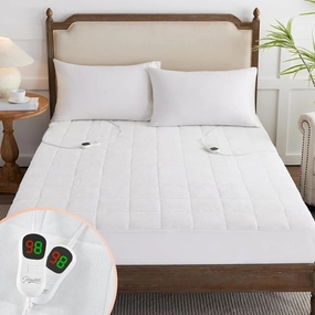 Homemate Heated Mattress Pad California King Size, 5 Heated Setting Coral Fleece Electric Mattress Pad King, Bed Warmer with Dual Controller & Auto Off 10 Hours, Fit Up to 21 Inch, 84"x72"