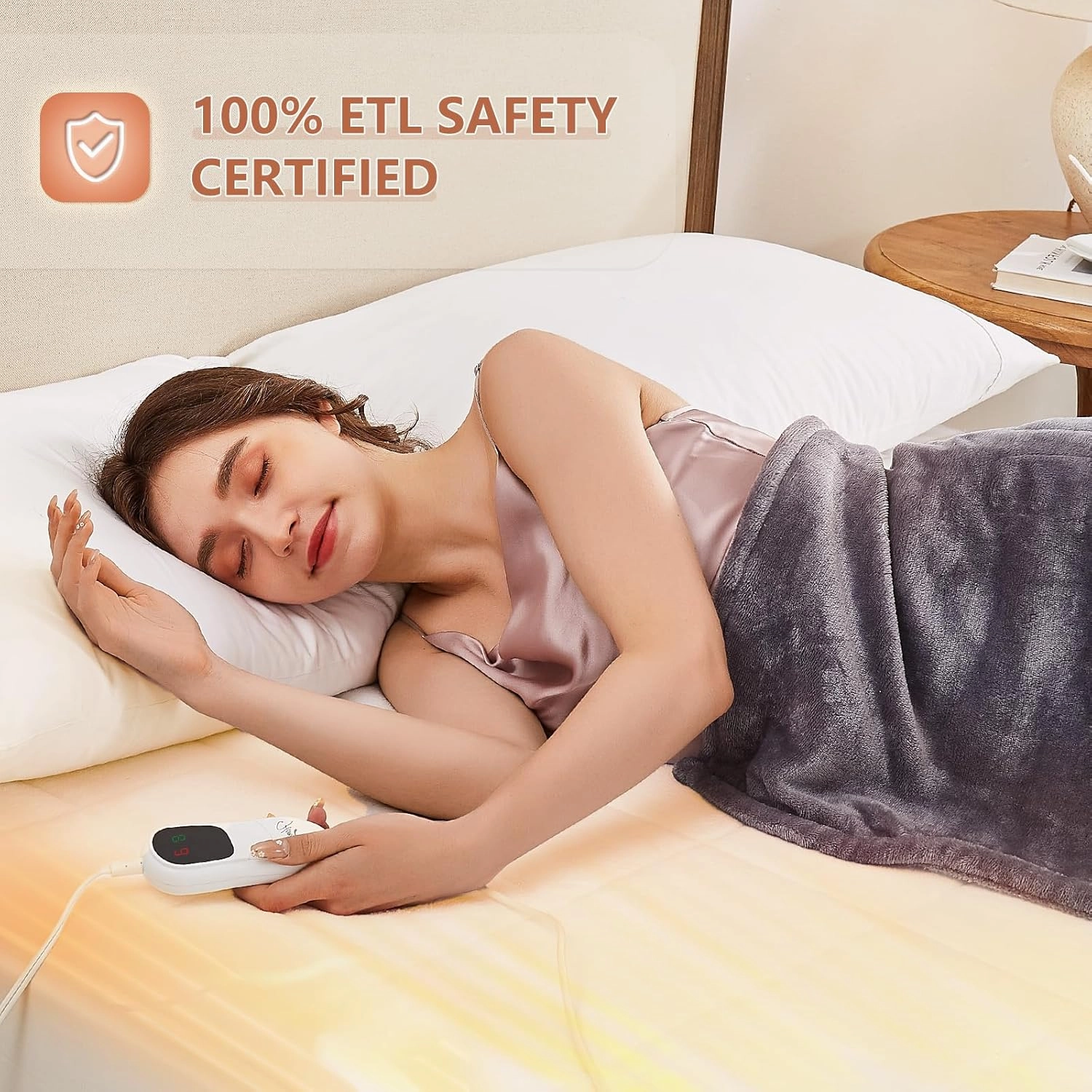 Homemate Heated Mattress Pad California King Size, 5 Heated Setting Coral Fleece Electric Mattress Pad King, Bed Warmer with Dual Controller & Auto Off 10 Hours, Fit Up to 21 Inch, 84"x72"