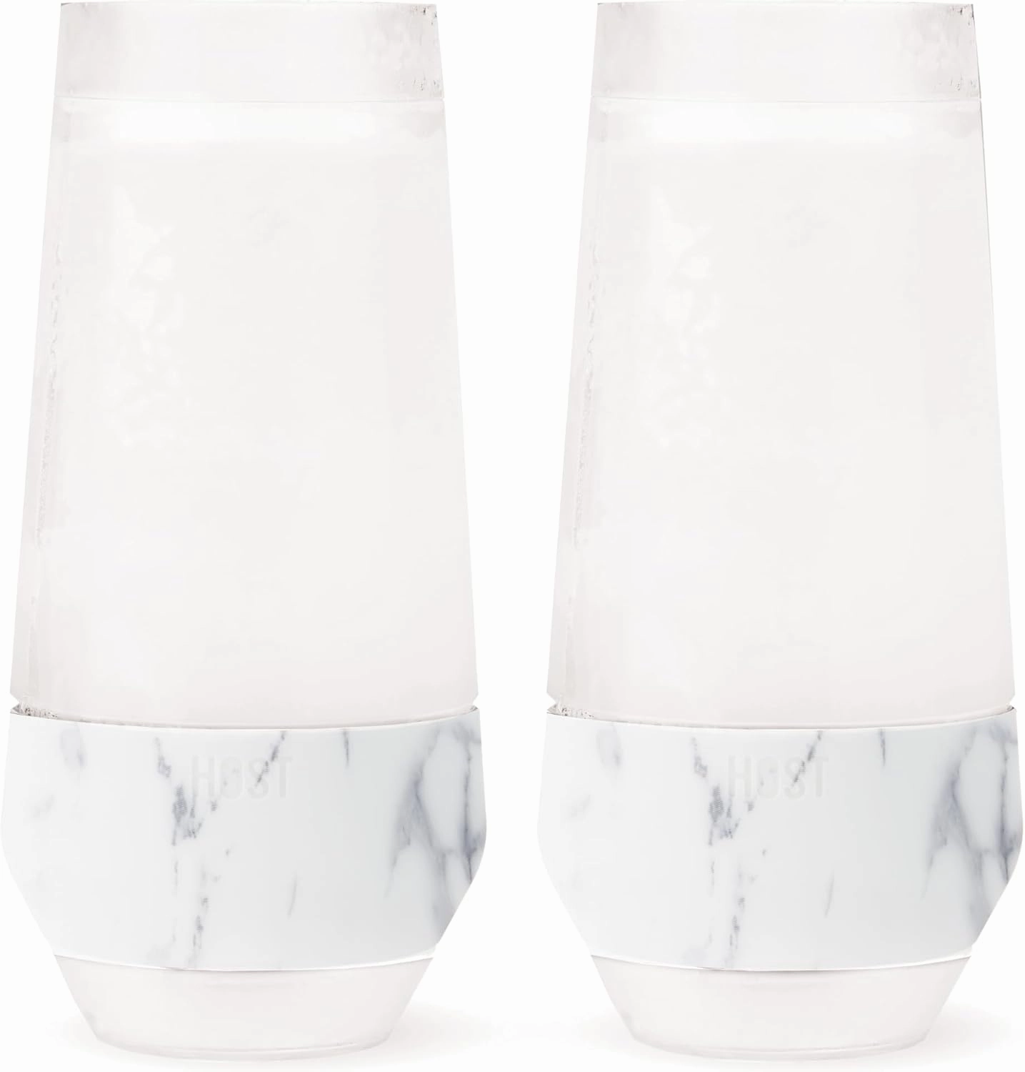 Host Champagne Freeze Stemless Chilling Wine Glasses, 9oz Set of 2, Freezer Cooling Cups, Insulated Flute Gifts for Women, For Mimosas, Prosecco and Bubbly, Marble
