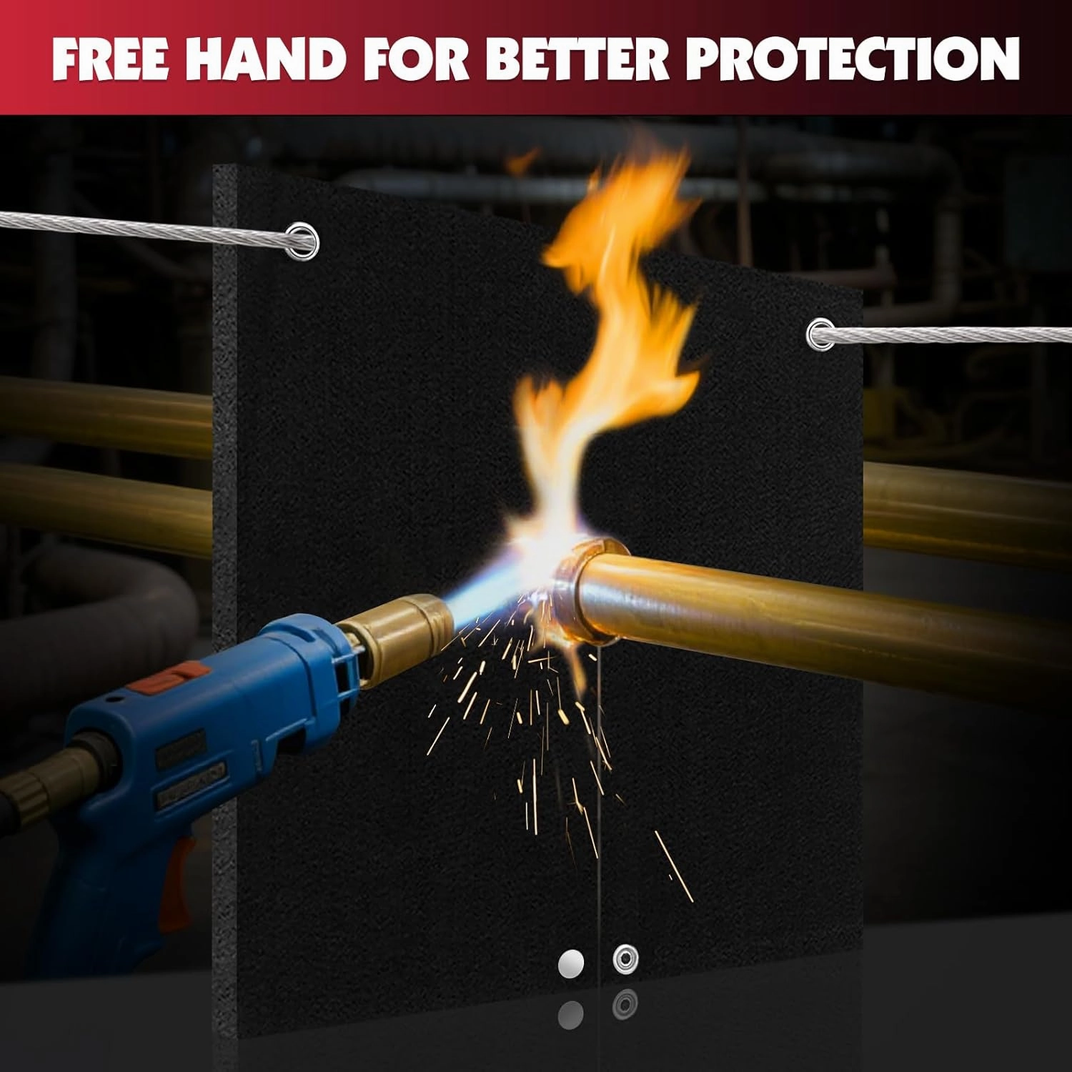 HVAC Tools Welding Blanket Fireproof, 1/5in(5mm) Opening Shape Soldering Blanket, 2 Packs Brazing Heat Shield for Torch Flame Protector, Welding Pad for Plumbing, Solder Plumbers HVAC Torch Protector