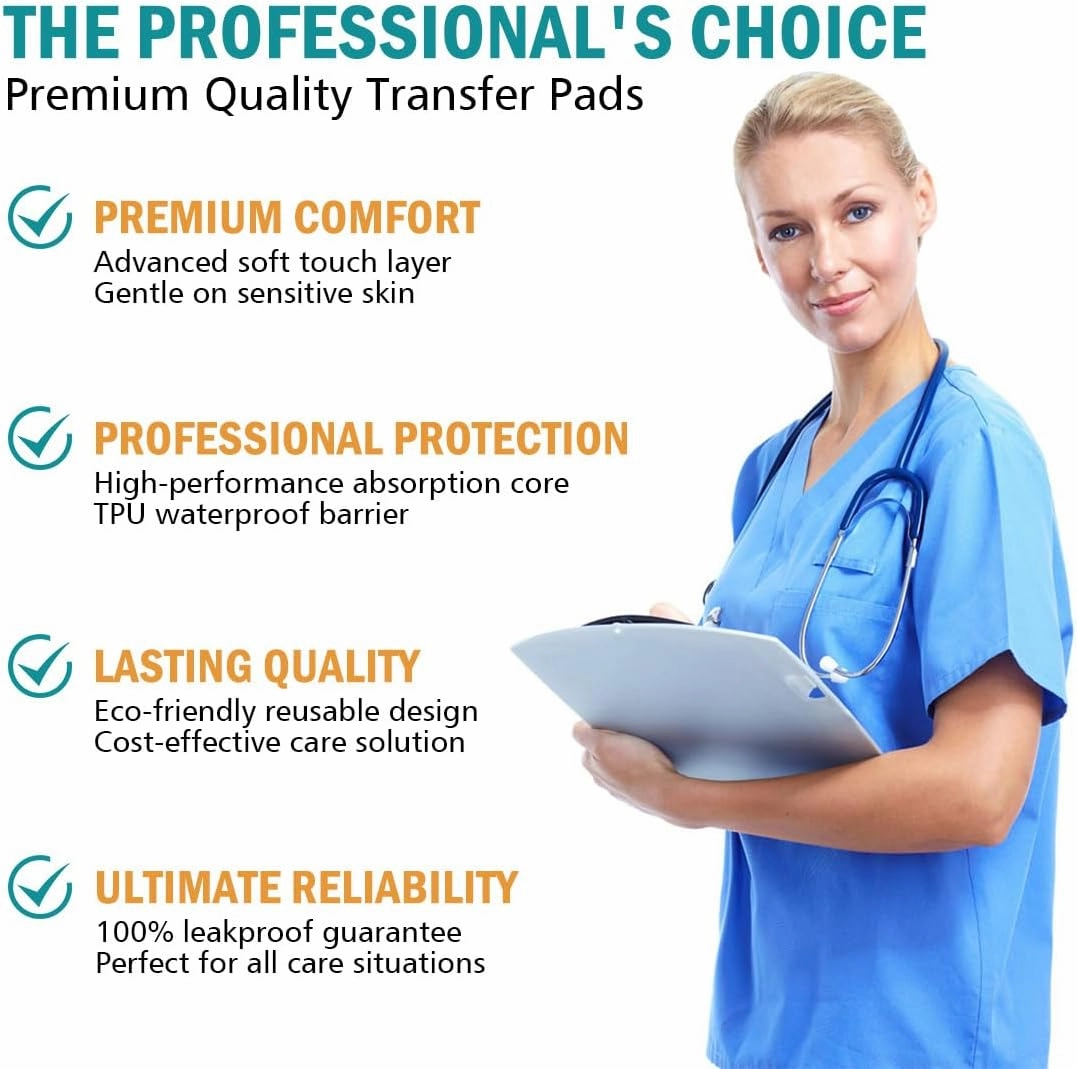 iCOVER 34"x52" Positioning Bed Pad with Reinforced Handles, Waterproof & Reusable Multipurpose Transfer Sheet for Turning, Lifting and Repositioning, Patients/Elderly Moving Pad for Home & Hospital