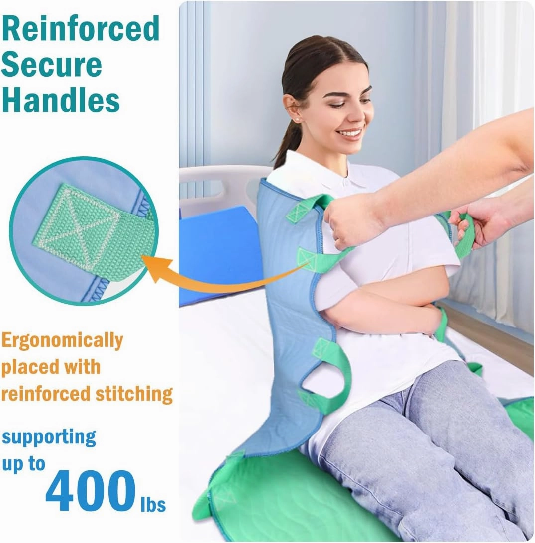iCOVER 34"x52" Positioning Bed Pad with Reinforced Handles, Waterproof & Reusable Multipurpose Transfer Sheet for Turning, Lifting and Repositioning, Patients/Elderly Moving Pad for Home & Hospital