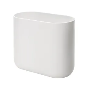 iDesign Slim Oval Plastic Waste Basket The Cade Collection, 10.56” x 5.5” x 9.77”, White