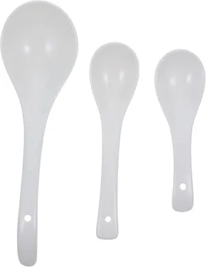 IMIKEYA Replacement Soup Spoons Set 5pc Ceramic Table Spoons Multi-function Dinner Utensils Home Kitchen Asian Style