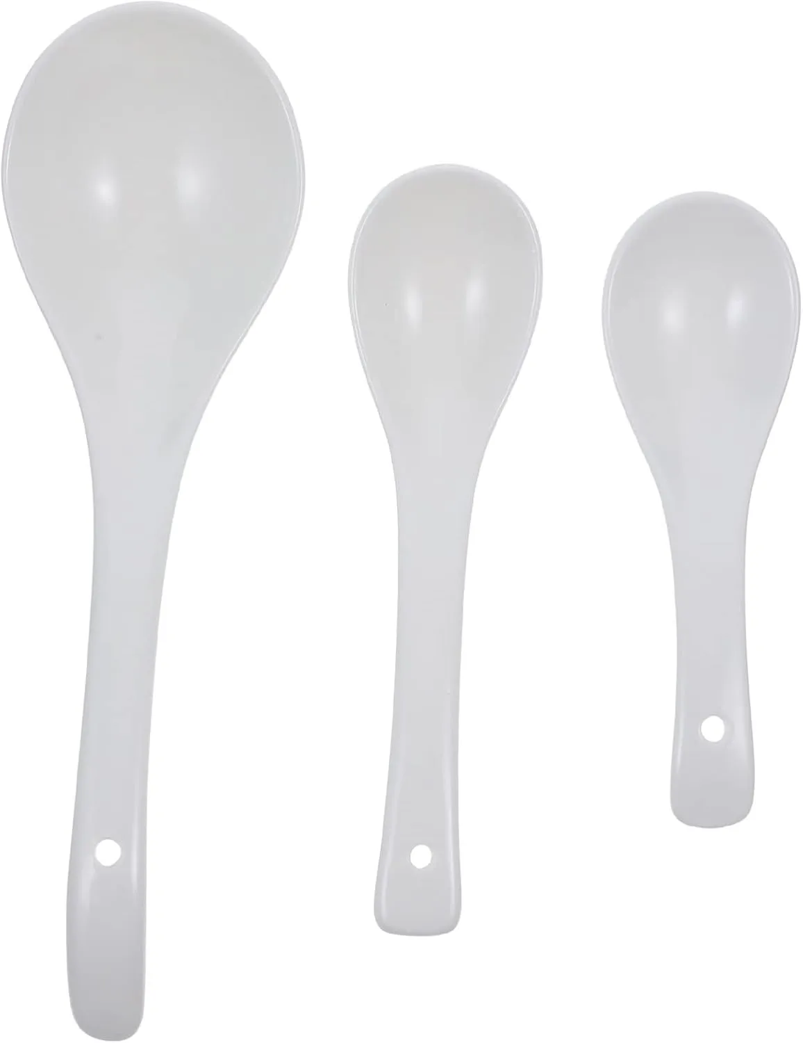 IMIKEYA Replacement Soup Spoons Set 5pc Ceramic Table Spoons Multi-function Dinner Utensils Home Kitchen Asian Style