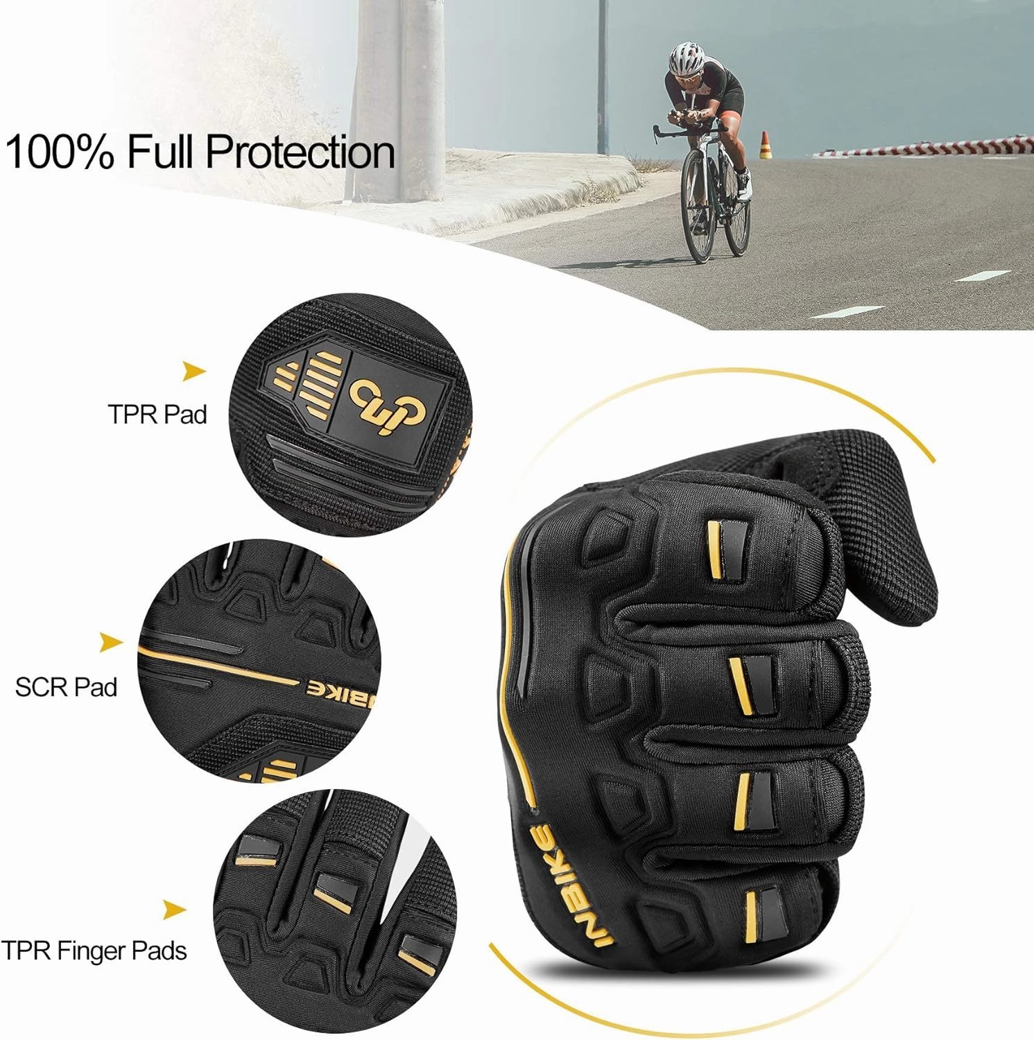 INBIKE Cycling Gloves Bike Glove Anti Slip Shock Absorbing Adjustable Breathable Padded MTB Racing Sports Gloves…