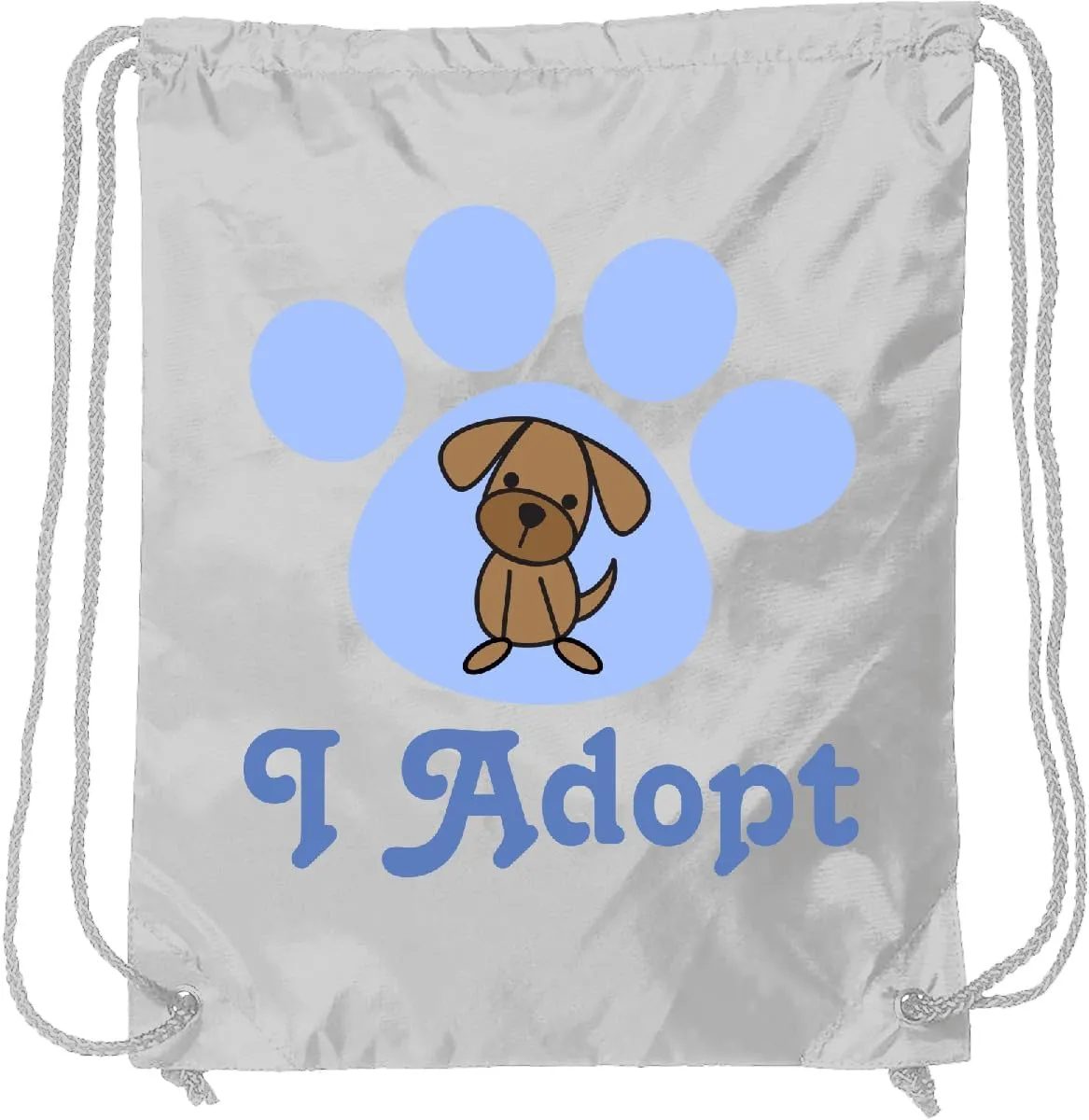 inktastic Paw Print Dog Adoption Drawstring Bag White 50c0