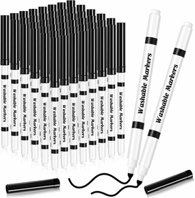 Janlaugh 48 Pcs Line Washable Markers Bulk Black Fine Tip Markers Set Thin Coloring Mark pens for Kids Black Tips Mark pen for Art School Supplies, Back to School Supplies, Ages 6 