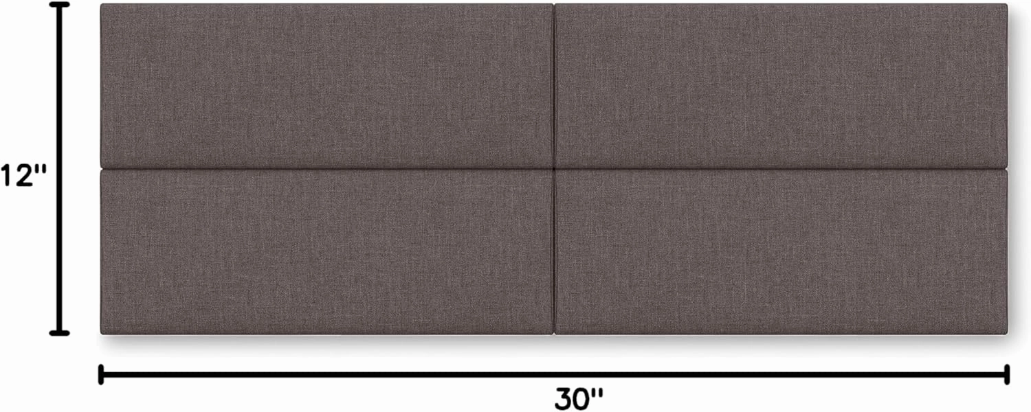 Jaxx Panelist Modern Padded Headboard – Set of 4 Wall Mounted Panels - Queen, Havana Brown Microvelvet