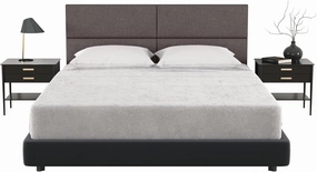 Jaxx Panelist Modern Padded Headboard – Set of 4 Wall Mounted Panels - Queen, Havana Brown Microvelvet
