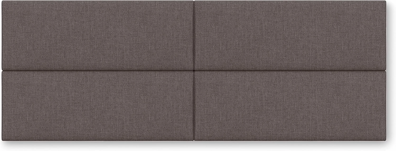 Jaxx Panelist Modern Padded Headboard – Set of 4 Wall Mounted Panels - Queen, Havana Brown Microvelvet