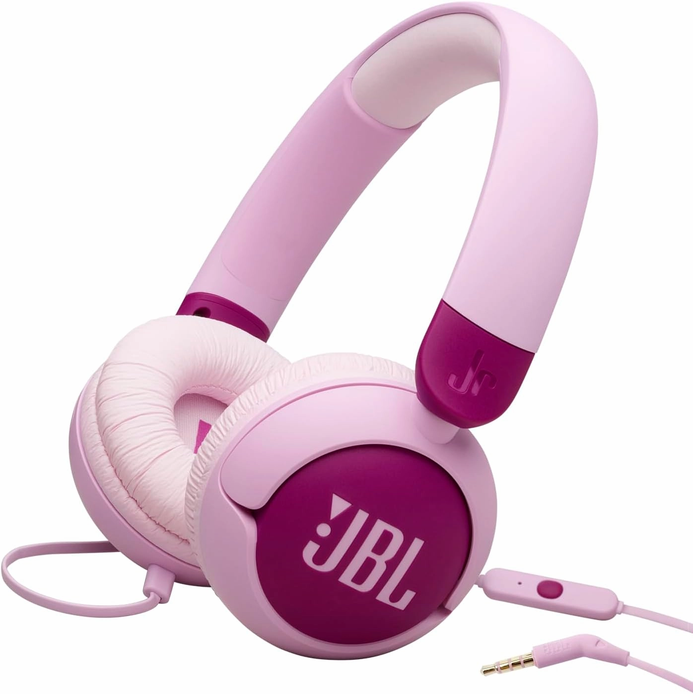 JBL Junior 320 - Wired on-Ear Kids Headphones Safe Sound (<85dB), Built-in mic, Fit for Kids and Customizable with Included Stickers (Purple)