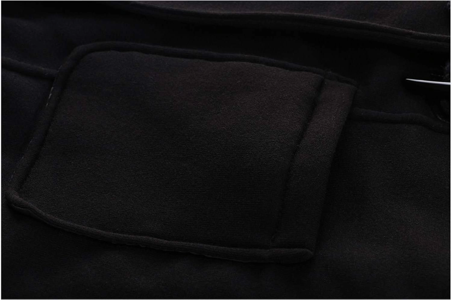 JiangWu Womens Fashion Horn Button Fleece Thicken Coat with Hood Winter Warm Jacket