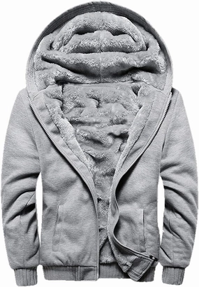 JiangWu Womens Fashion Horn Button Fleece Thicken Coat with Hood Winter Warm Jacket