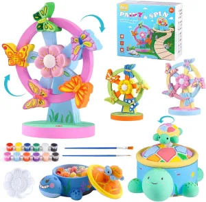 JMMICO Ceramic Painting Kit for Kids, Stepping Stones Kit for Kids Craft, Paint Your Own Ceramic to Paint Crafts for Girls 8-12 Toys, Arts and Crafts Gifts for 8-12 Year Old Girls Boys