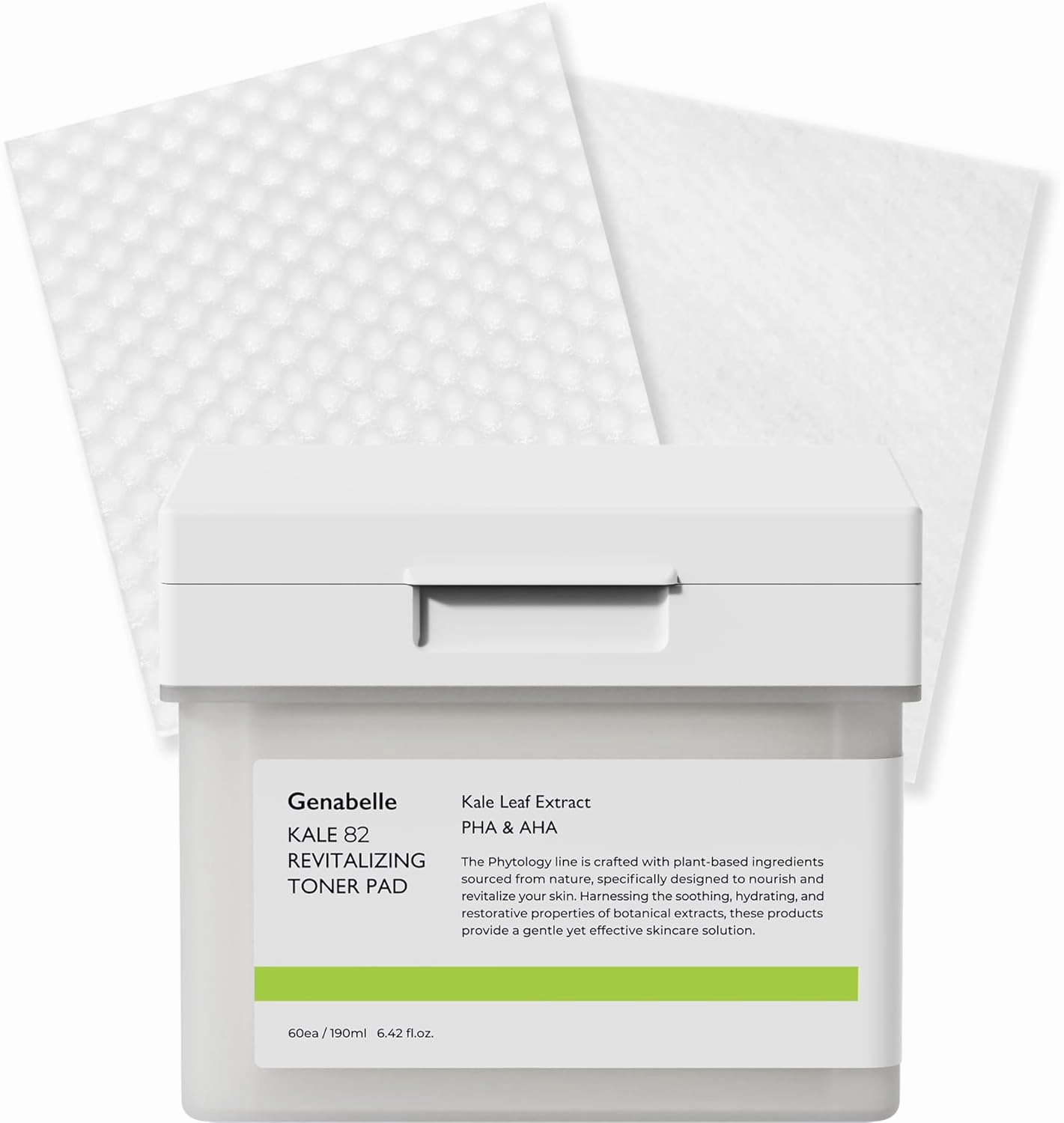 Kale 82 Toner Pad - 60 Jumbo Sheets, AHA PHA Dead Skin Care Daily Hydrating Toner Pad exfoliating