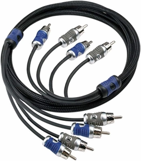 Kicker 46QI44 Q-Series 4-Channel RCA Interconnects, 4.0 Meter