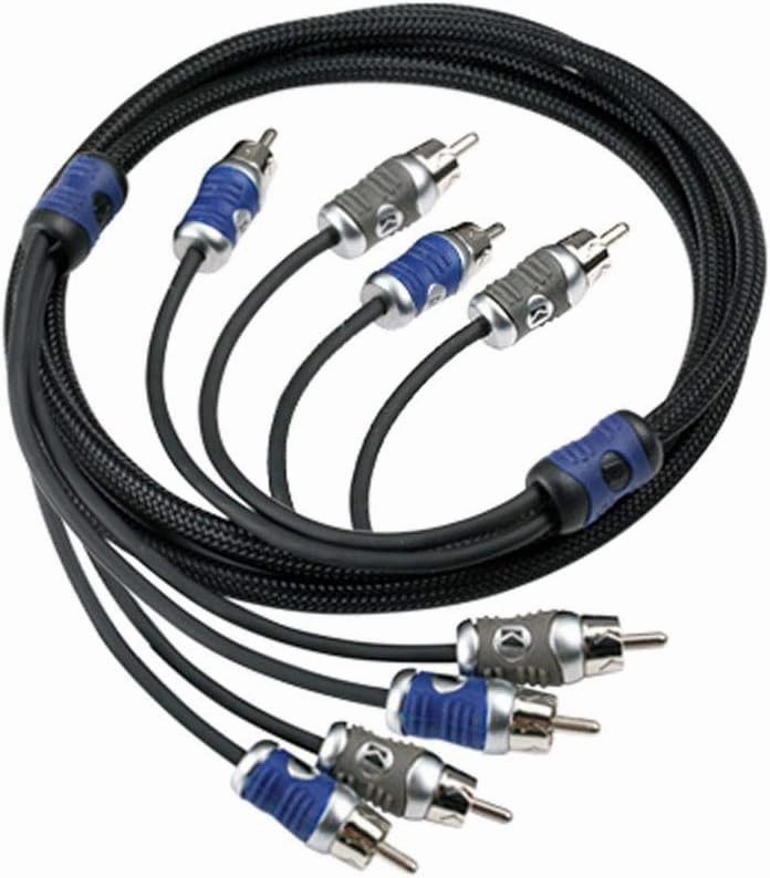 Kicker 46QI44 Q-Series 4-Channel RCA Interconnects, 4.0 Meter