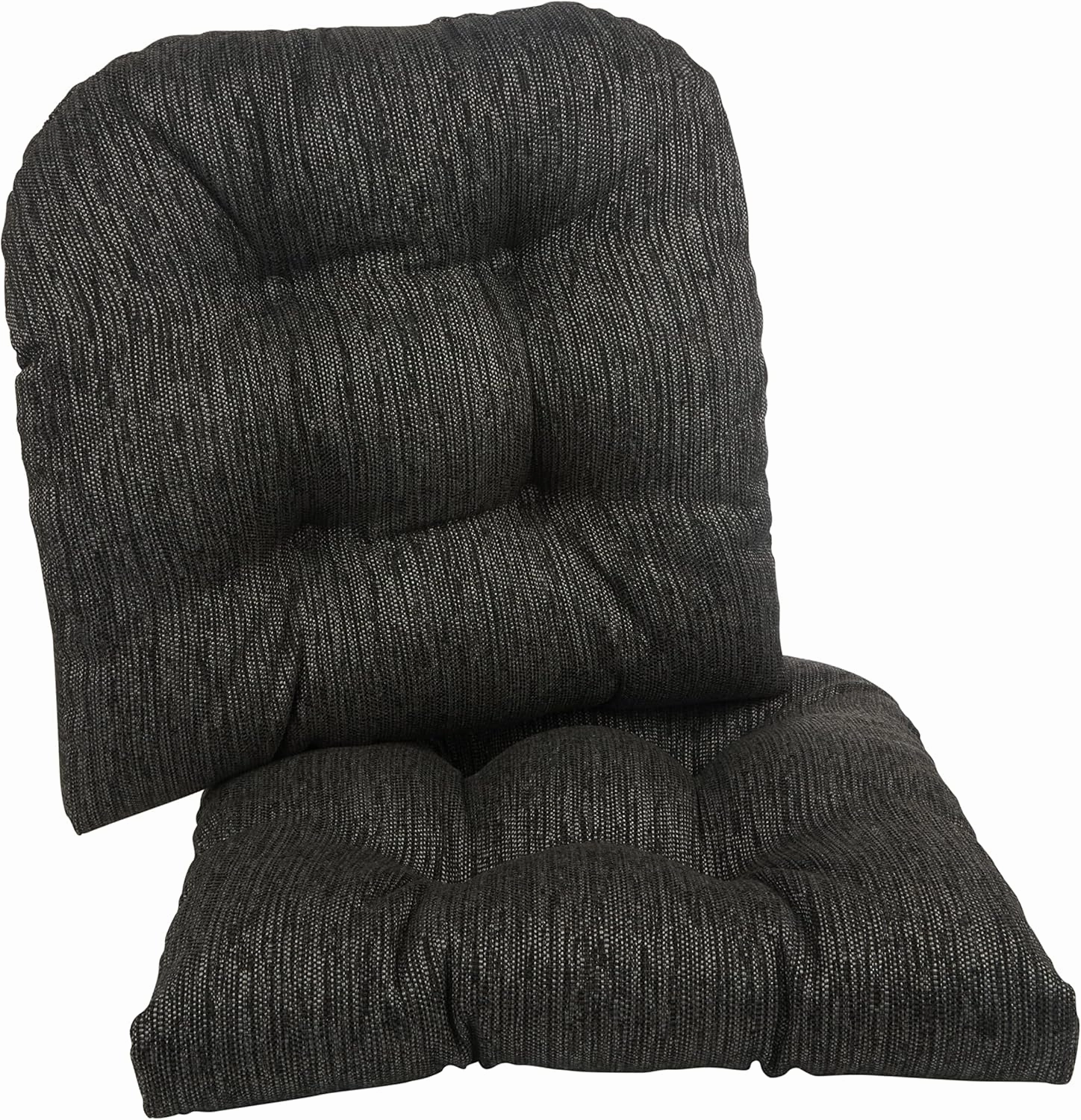 Klear Vu Gripper Overstuffed Universal Non-Slip Dining Chair Cushions for Kitchen Decor or Office Use, U-Shaped Skid-Proof Seat Pad, 17x17 Inches, 2 Count (Pack of 1), Chenille Black